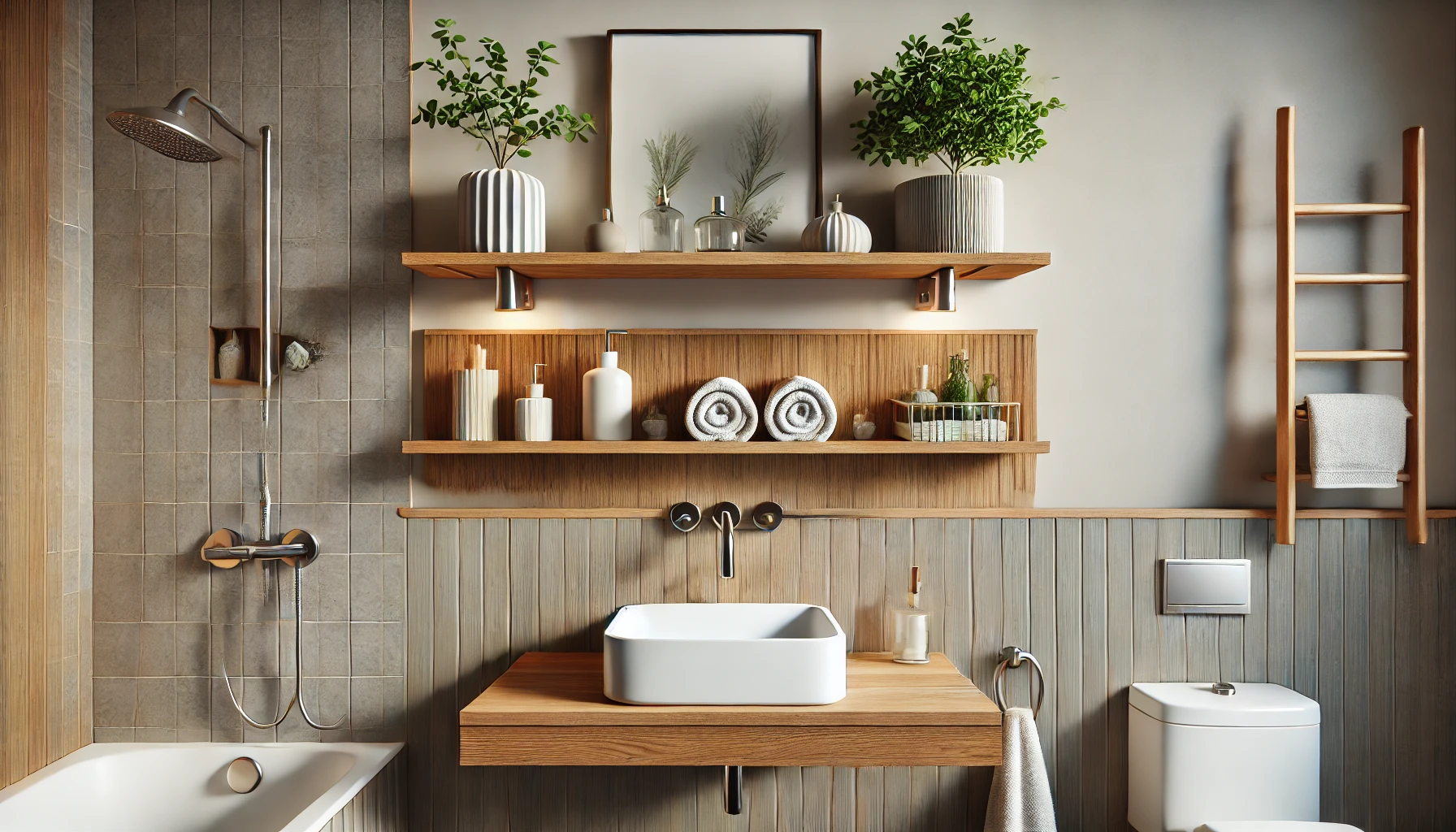 Badezimmer Wandregal aus Holz selber bauen