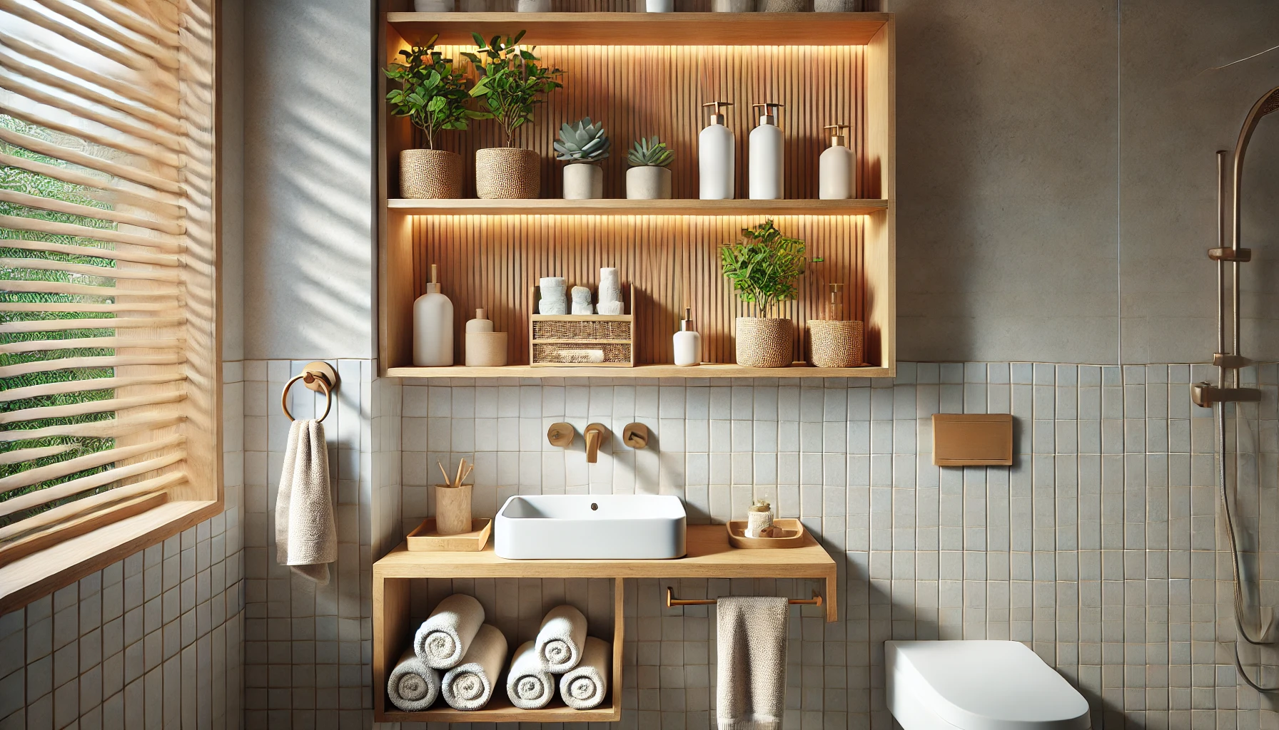 Holz Wandregal Badezimmer modern