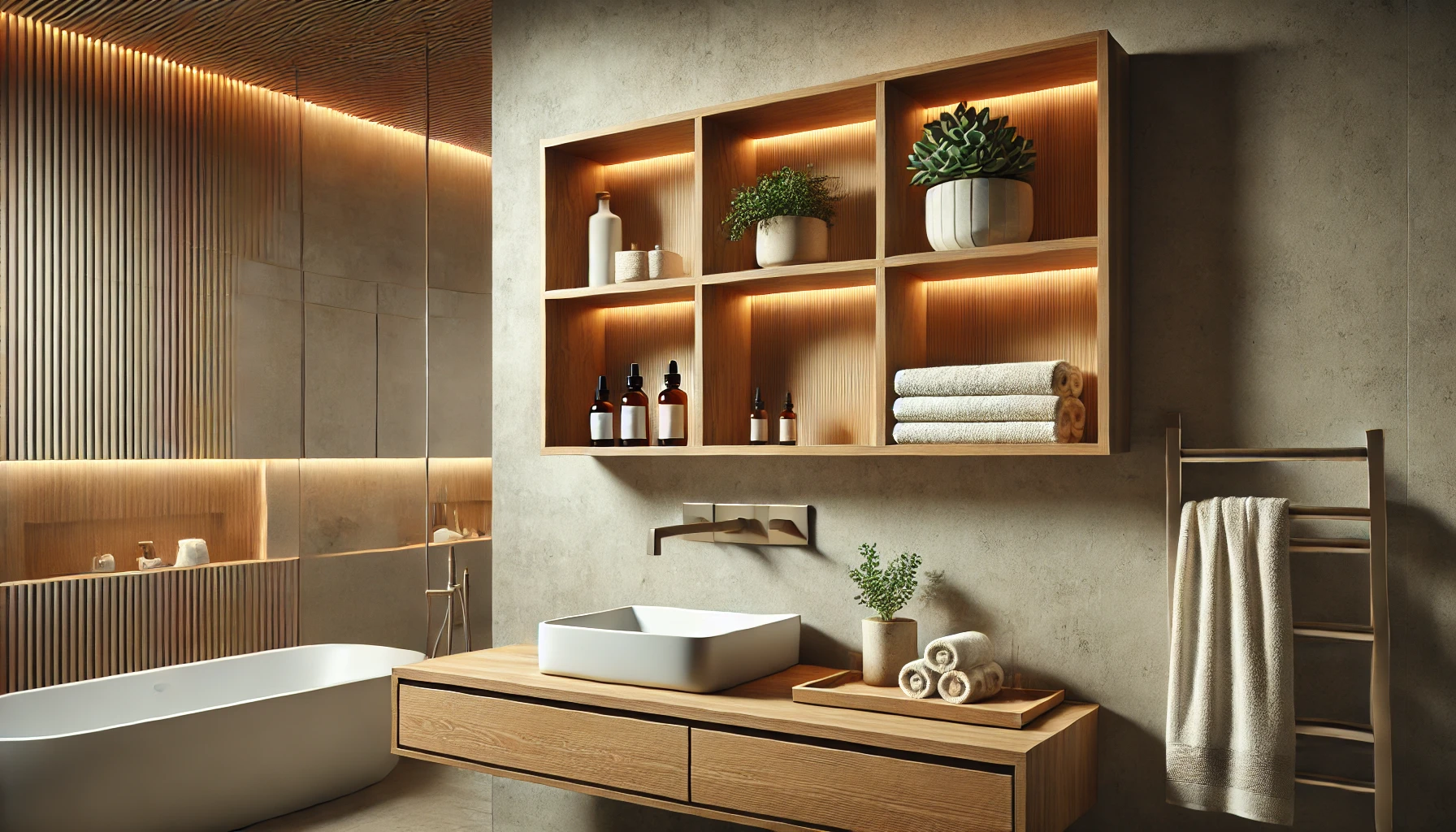 Wandregal Holz Badezimmer dekorativ