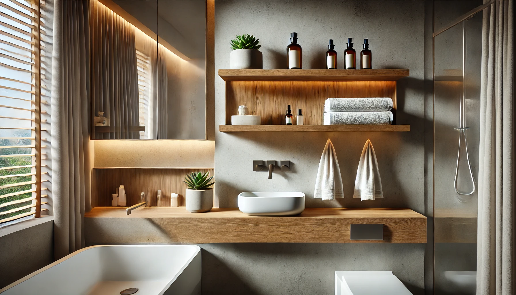 Wandregal aus Massivholz Badezimmer