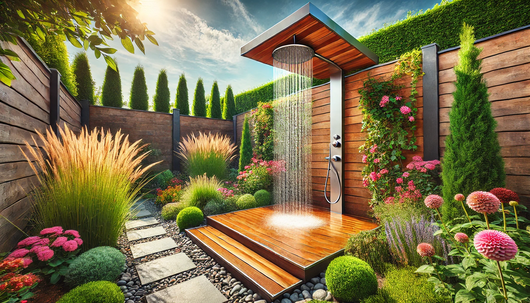 stainless steel garden shower