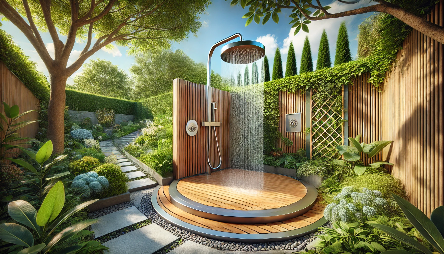 Foldable garden shower