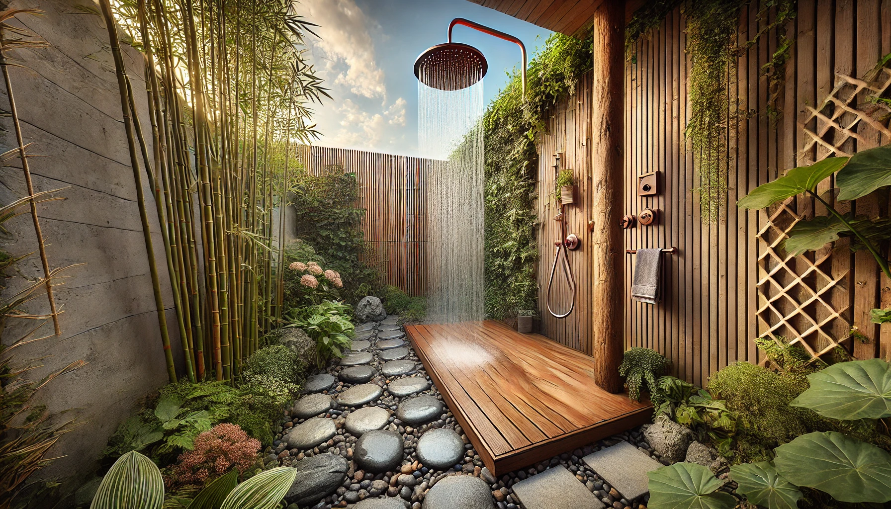 modern garden shower