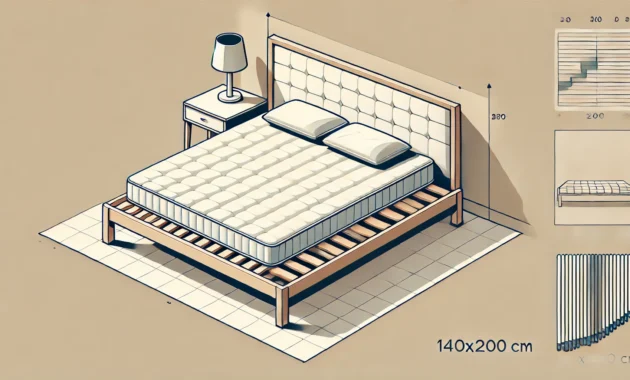 140x200 Bett mit Matratze und Lattenrost