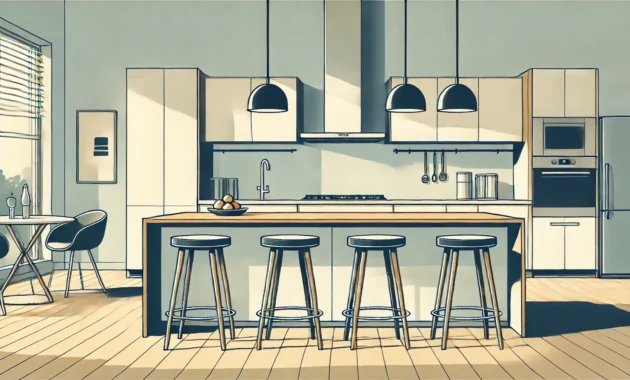 Barhocker an der Kücheninsel