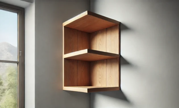 Eckregal Holz wandmontiert hängend