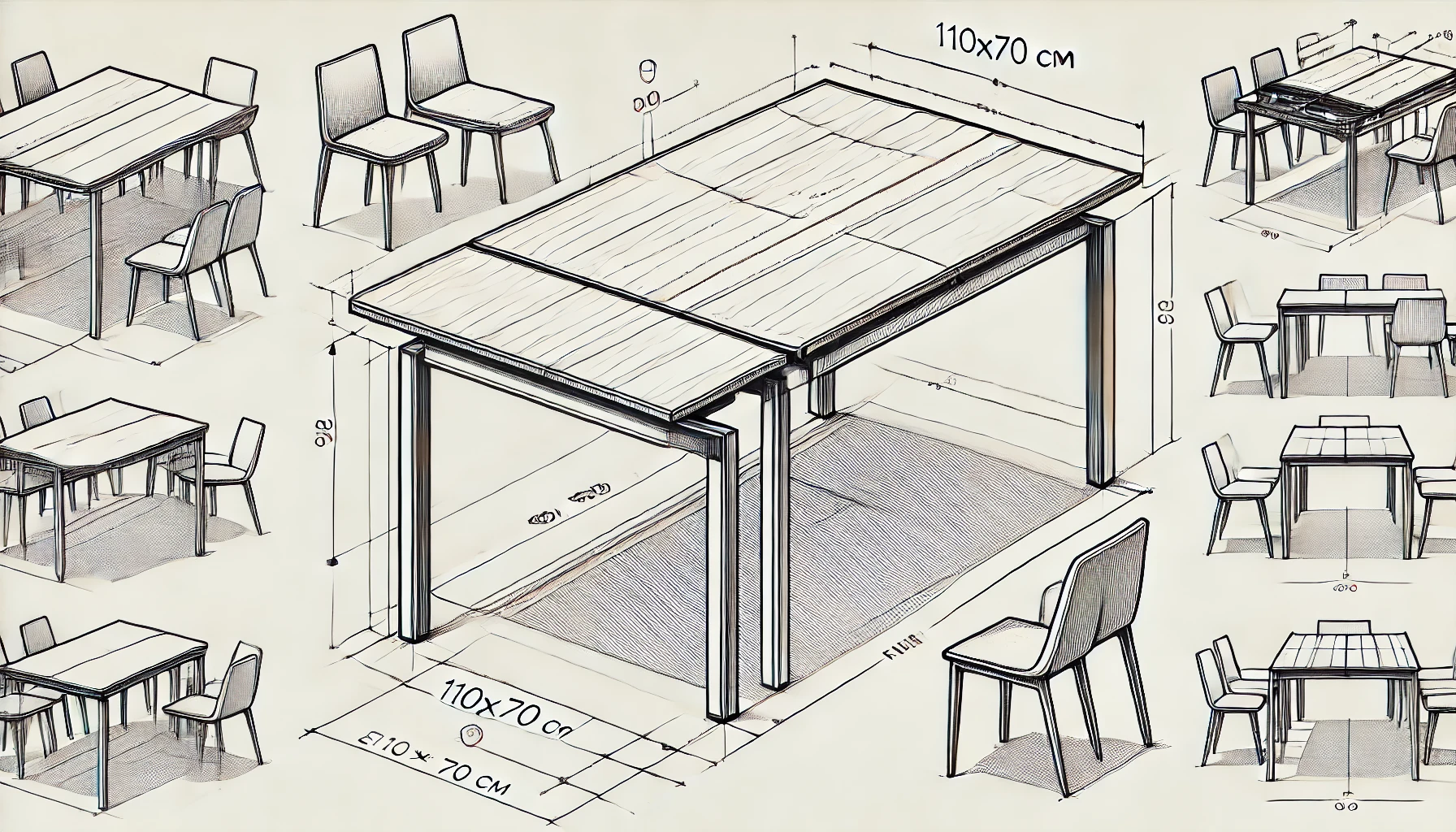 Esstisch 110x70 Ausziehbar