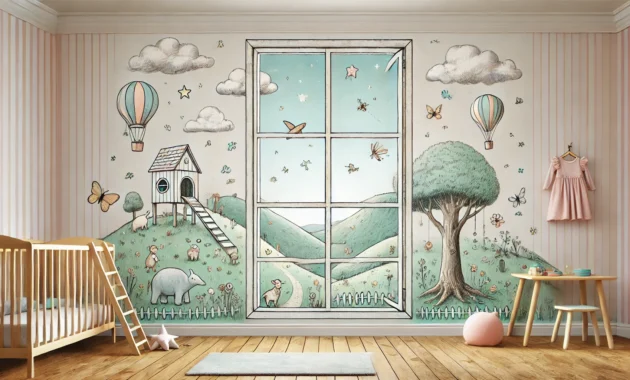 Fototapete Fensteroptik Kinderzimmer