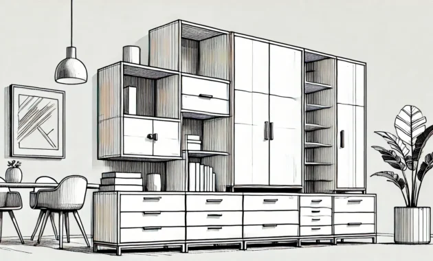 Highboard in Weiß Hochglanz