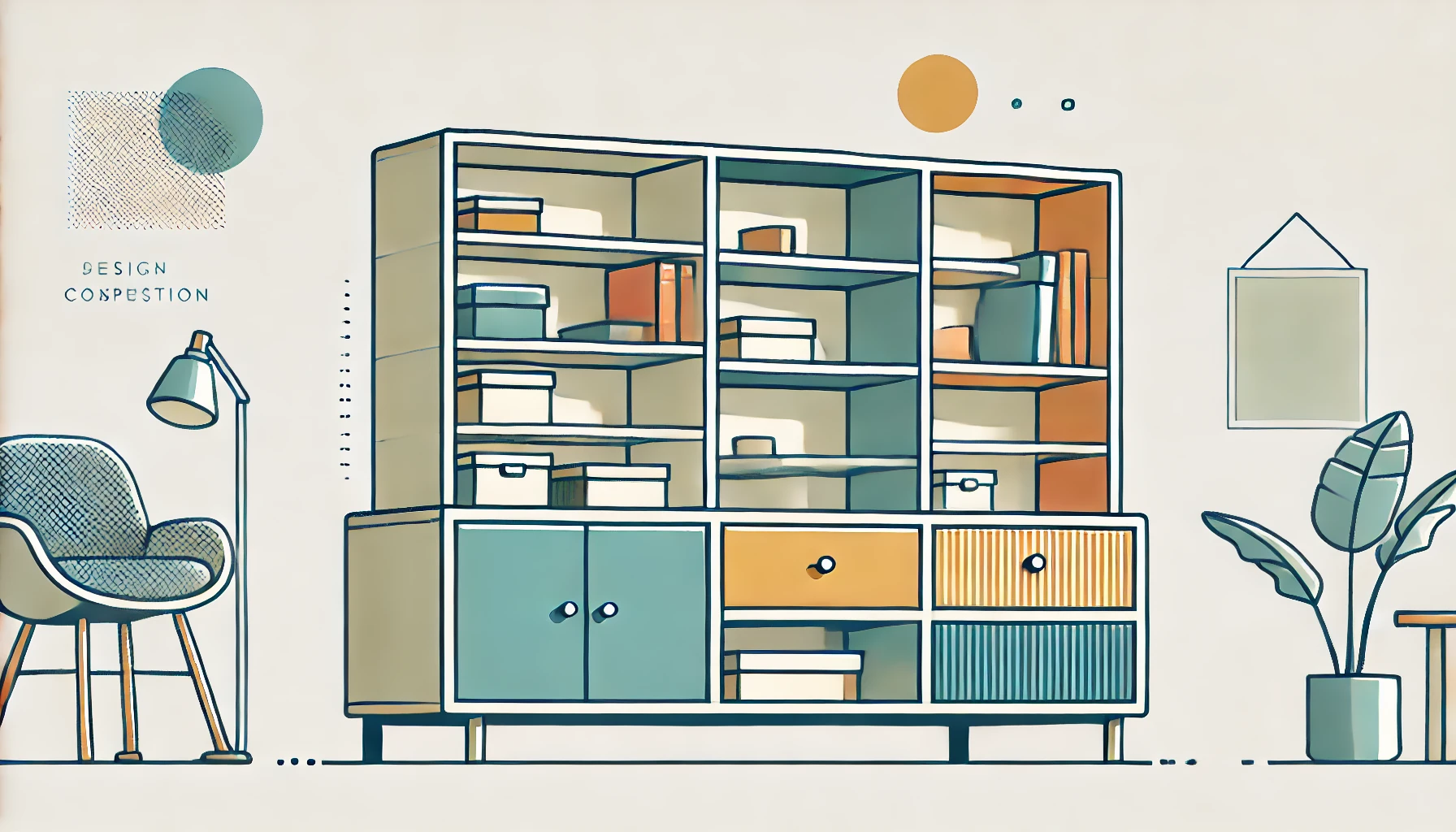 Mittelhoher Aufbewahrungsschrank