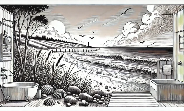 Strand Fototapete im Badezimmer