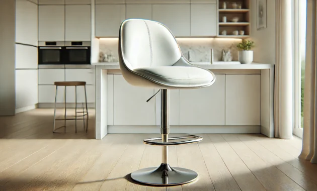 weiße Barhocker aus Kunstleder